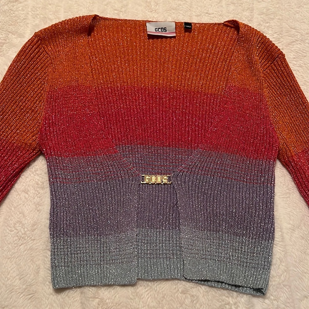 GCDS LUREX DEGRADÉ MINI CARDIGAN